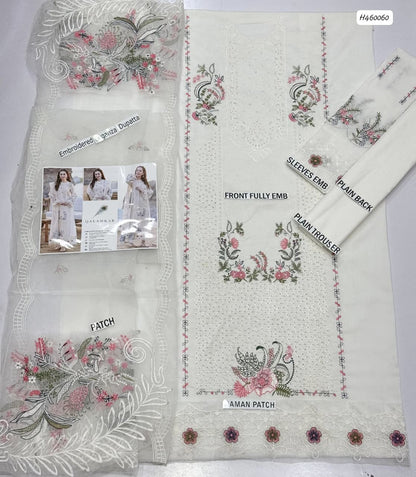 Summer Lawn Collection 2026 | Premium Chicken Karri Embroidered 3-Piece Lawn Suit with Embroidered Organza Dupatta