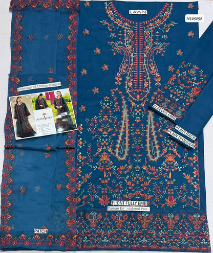 Summer Lawn Collection 2026 | Premium Embroidered 3-Piece Lawn Suit with Chiffon Dupatta | Most Hit Design