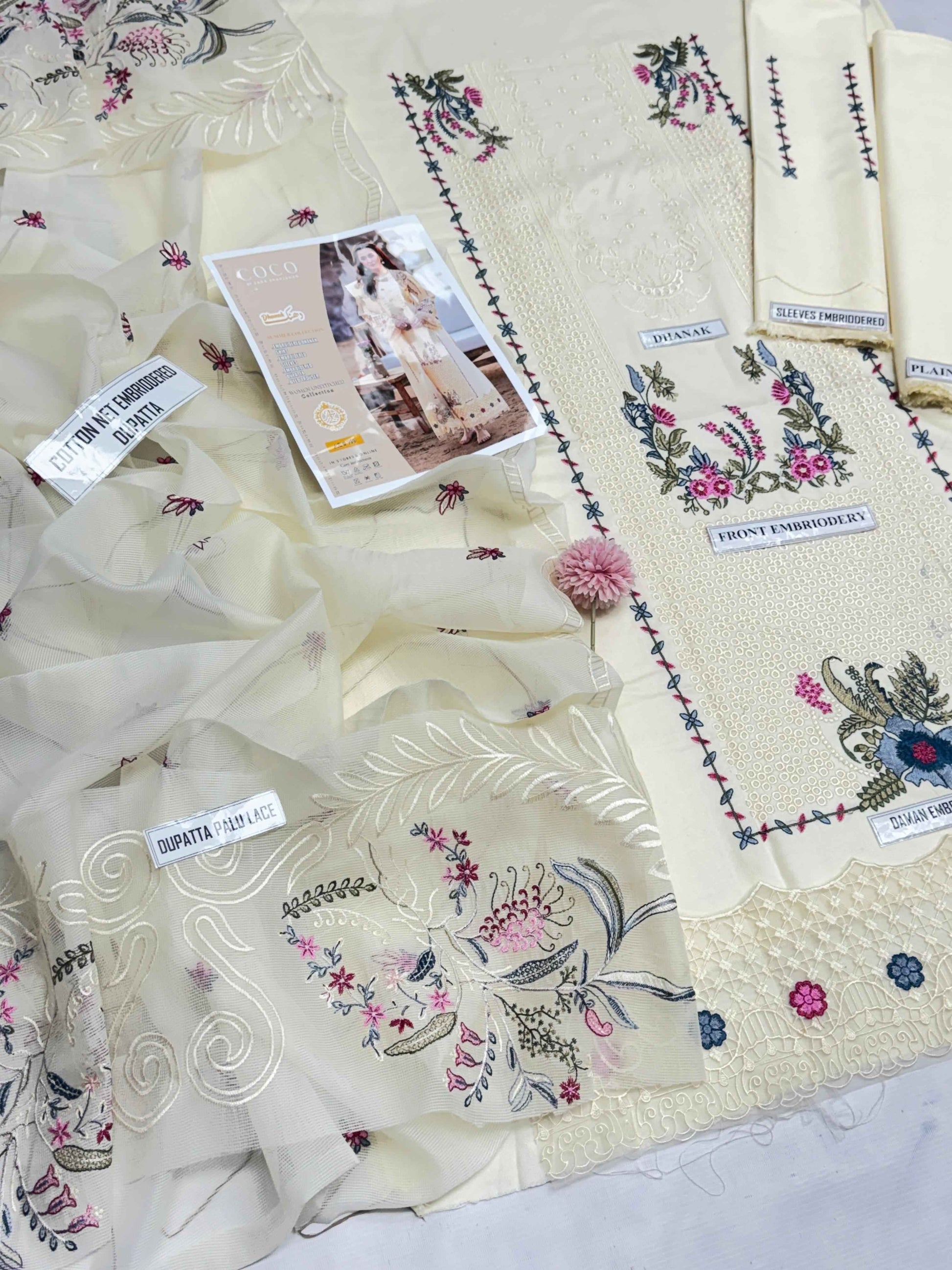 Qalamqar Dhanak Hit Codes – Luxury Pure Dhanak 3-Piece Embroidered Suit with Khaadi Net Dupatta | Ikhwan New Arrivals – November Drop 1