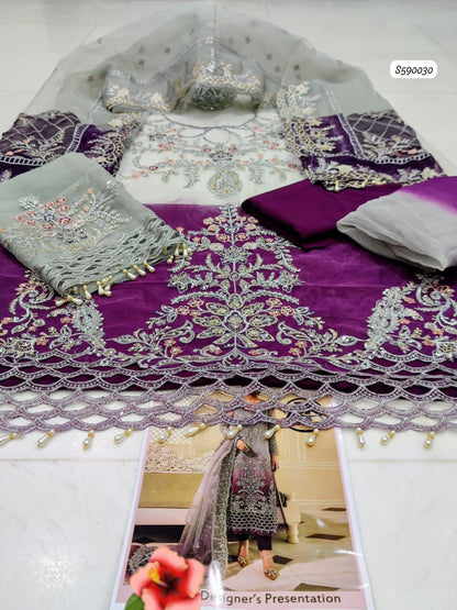 Luxury Tie & Dye Organza 3-Piece Suit with Handwork Embroidery & Double-Tone Dupatta | Ikhwan New Arrivals – November Drop 2