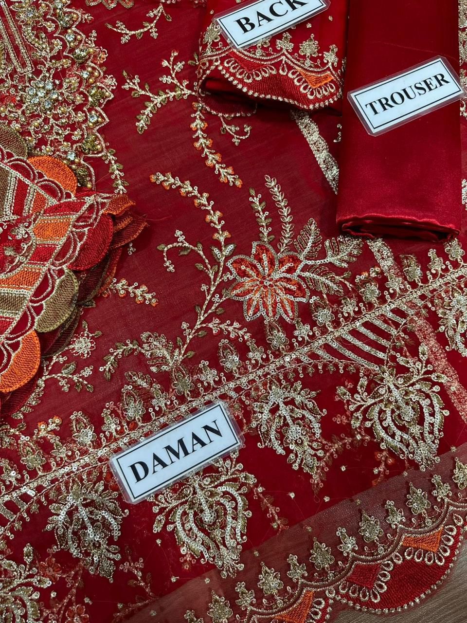 Ikhwan Unstitched – Most Hit Design | Semi Pure Chiffon 3-Piece Suit | Heavy Embroidered Sequins | November Drop 2 – Winter 2025