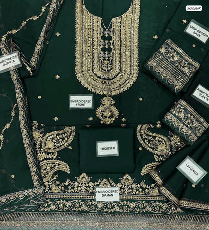 Luxury Embroidered Chiffon 3-Piece Suit with Heavy Gharara & Signature Dupatta | Ikhwan New Arrivals – November Drop 2