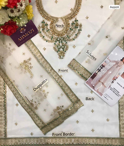 Luxury Chiffon 3-Piece Embroidered Suit with Adda Work & Heavy Border Dupatta | Ikhwan New Arrivals – November Drop 1