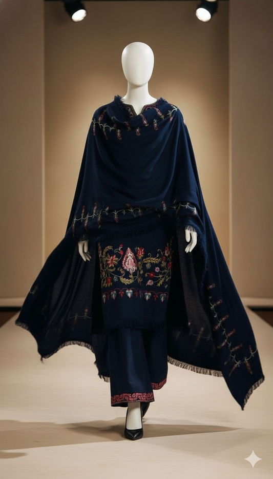 Qalamkar | Premium Pure Dhanak 3-Piece Heavy Embroidered Suit with Embroidered Shawl | Ikhwan New Arivals November Drop 1