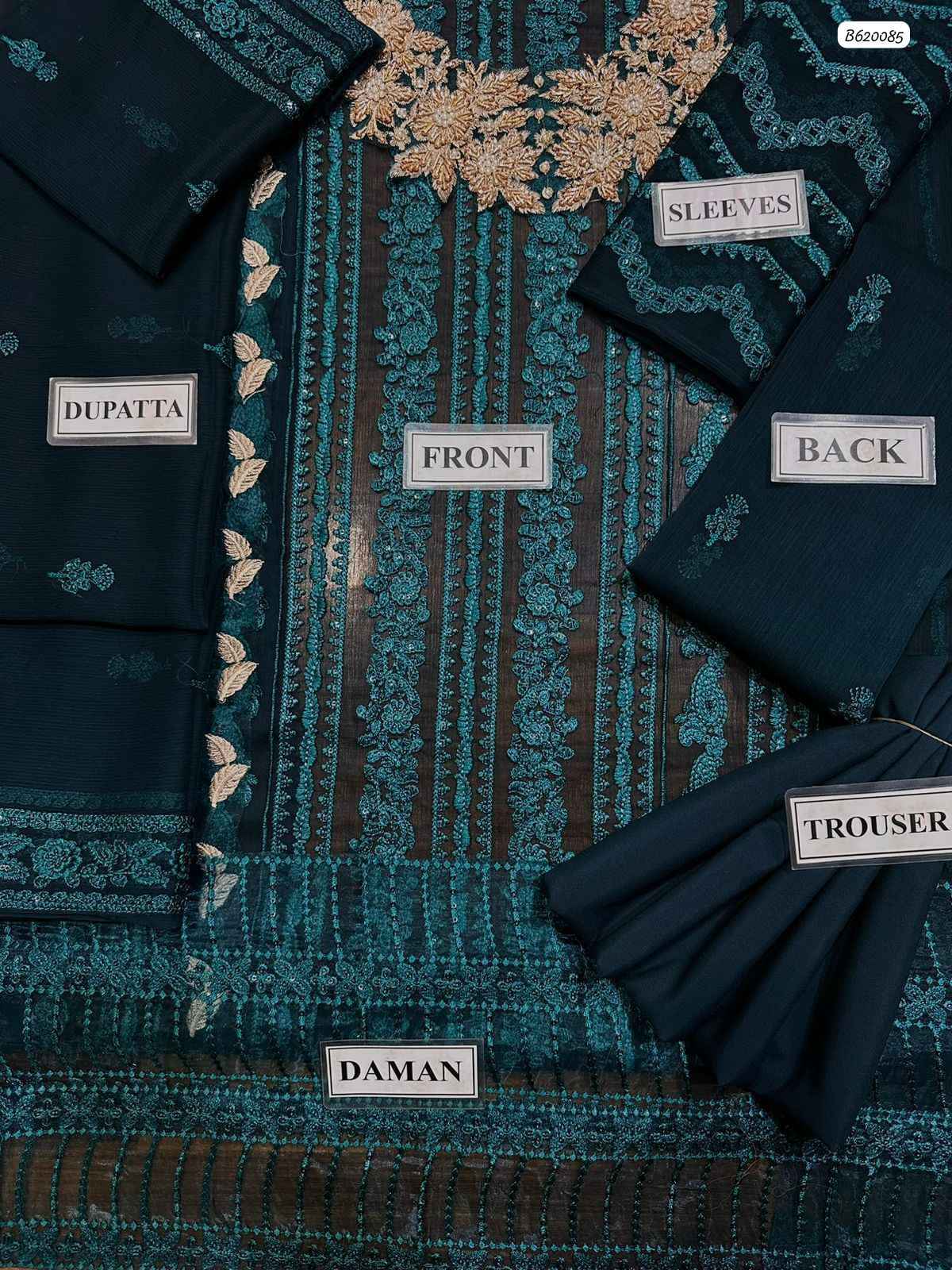 Azure Embroidery Chiffon 3-Piece Master Replica Suit with Handwork & Embroidered Dupatta | Ikhwan New Arrivals – November Drop 1