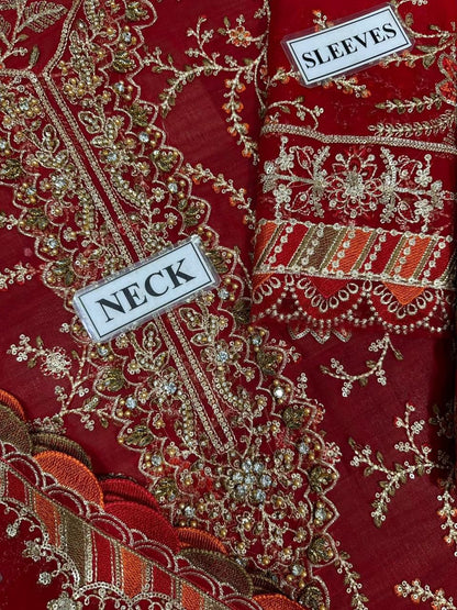 Ikhwan Unstitched – Most Hit Design | Semi Pure Chiffon 3-Piece Suit | Heavy Embroidered Sequins | November Drop 2 – Winter 2025