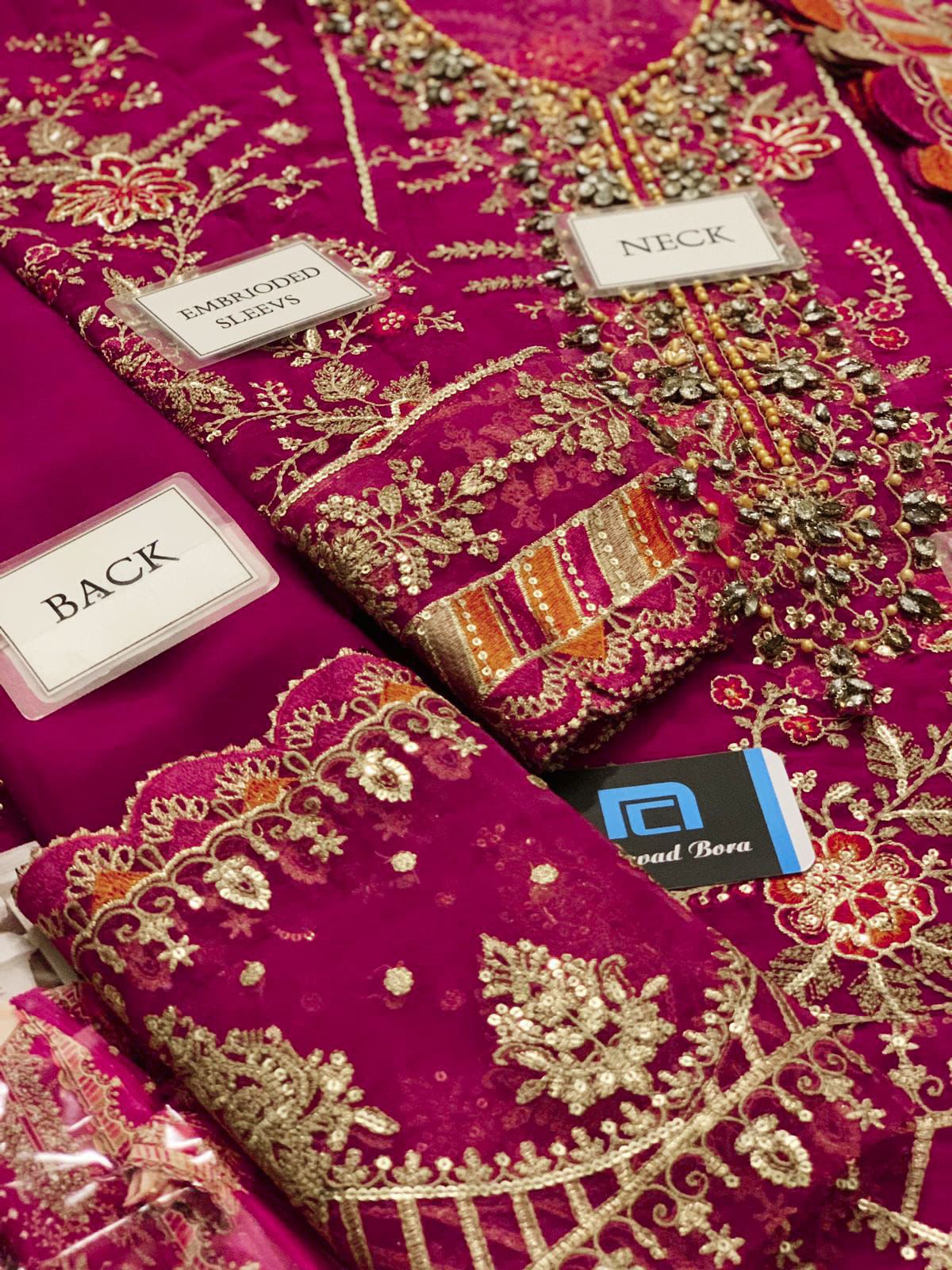 Ikhwan Unstitched – Most Hit Design | Semi Pure Chiffon 3-Piece Suit | Heavy Embroidered Sequins | November Drop 2 – Winter 2025